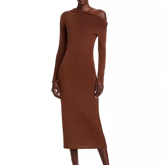WAYF Everly Midi Dress - Brown | NWT | Size M - Picture 1 of 7